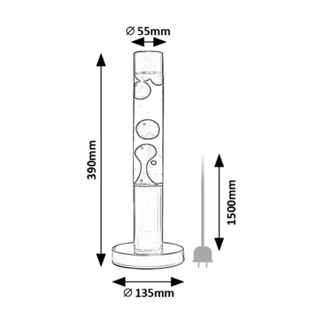 Rabalux LED lava lamp, 25W, 3000 K, red wax, Lavastic