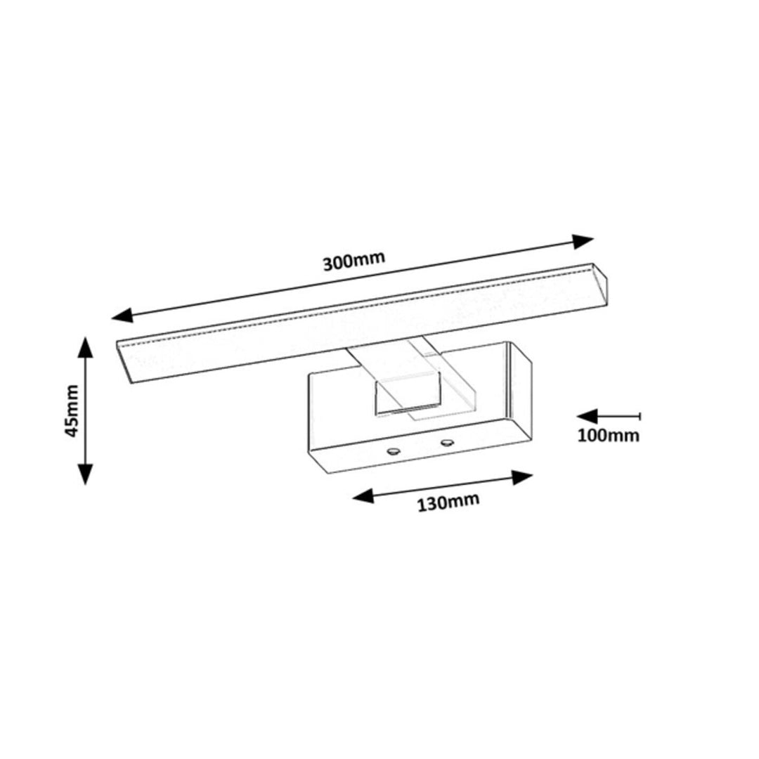 Rabalux bathroom lamp, 6W power, 4000W natural white, IP44. black, Loric