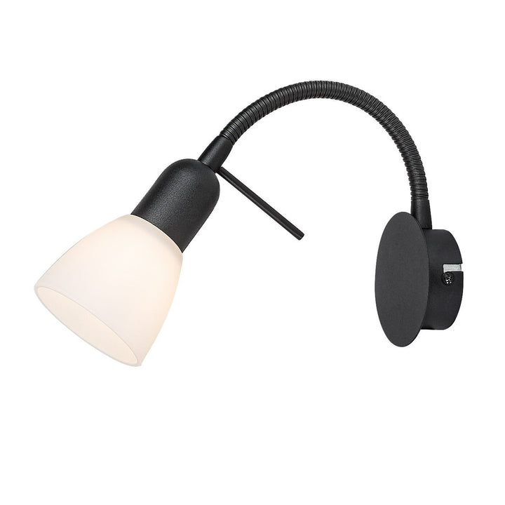 Rabalux wall lamp, spot, E14 bulb thread, IP20, black, Soma