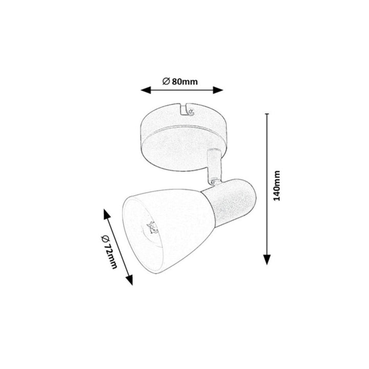 Rabalux ceiling lamp, spot, E14 bulb thread, IP20, black, Soma