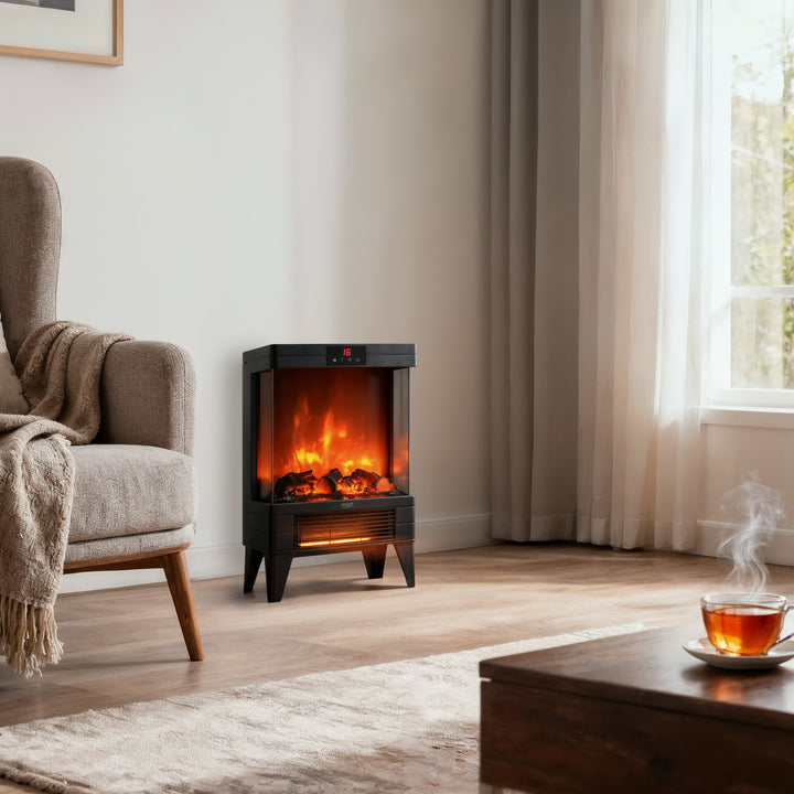 LED electric fireplace with remote control, 2 heating powers 1000W/2000W, thermostat, Adler AD 7755