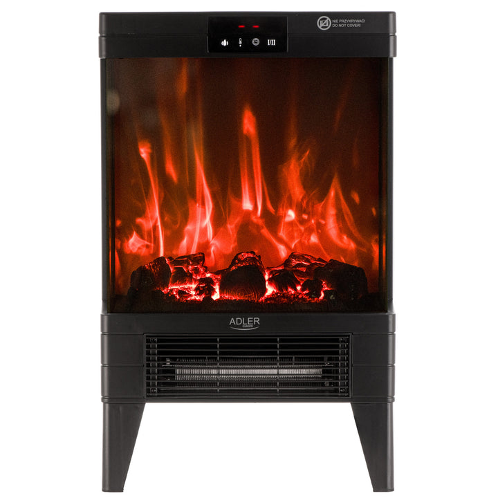 LED electric fireplace with remote control, 2 heating powers 1000W/2000W, thermostat, Adler AD 7755