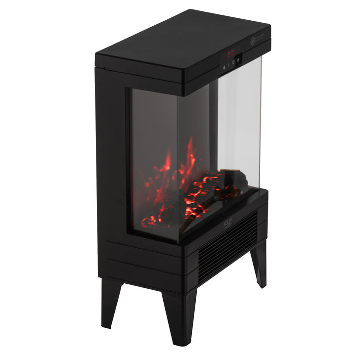 LED electric fireplace with remote control, 2 heating powers 1000W/2000W, thermostat, Adler AD 7755