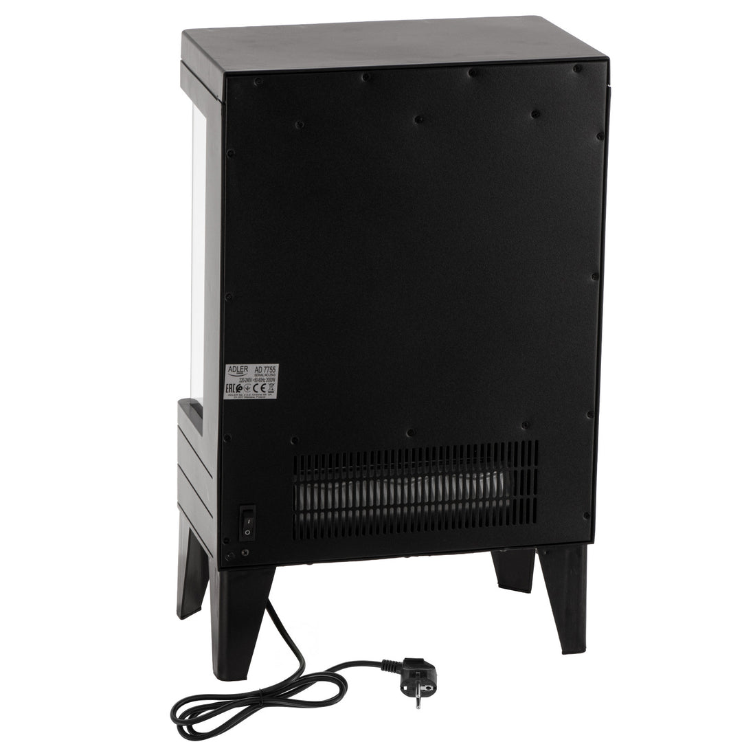 LED electric fireplace with remote control, 2 heating powers 1000W/2000W, thermostat, Adler AD 7755