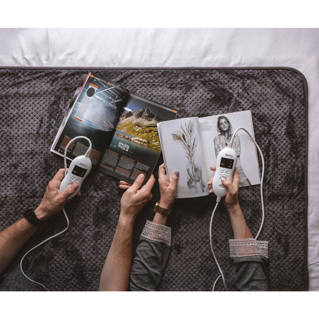 Camry electric blanket, for 2 people, dimensions 150x160cm, 8 heating levels, power 2 x 60W, grey, CR 7417