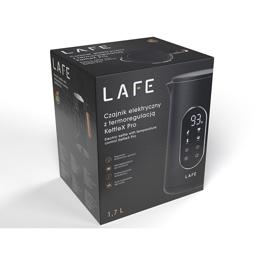 Lafe electric kettle, temperature control, double walls, capacity 1.7L, max power 2200W, KettleX Pro