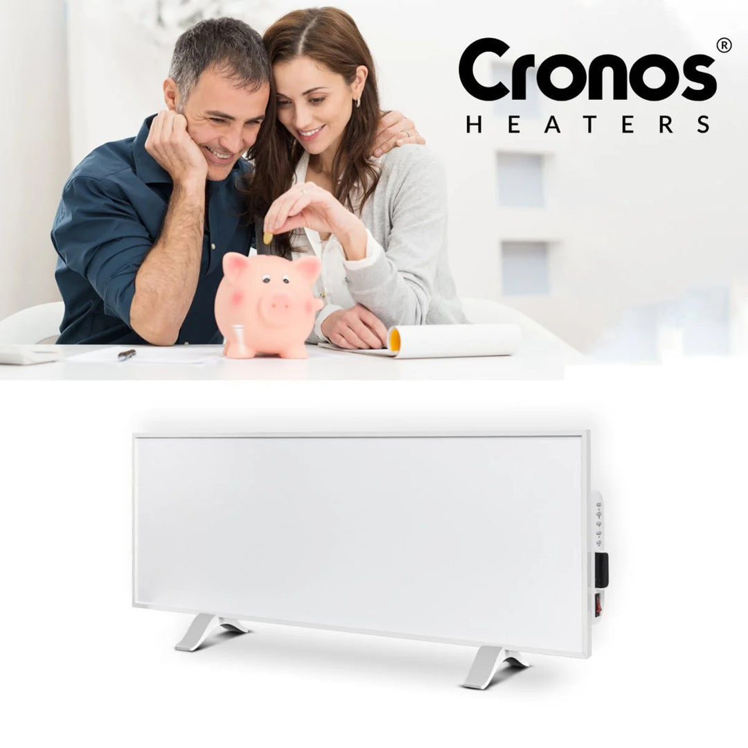 Cronos infrared heater, 330W, white, allergy friendly, ultra-thin, matte surface, heats an area up to 12m2, Synthelith PRO CRP-330TWP White