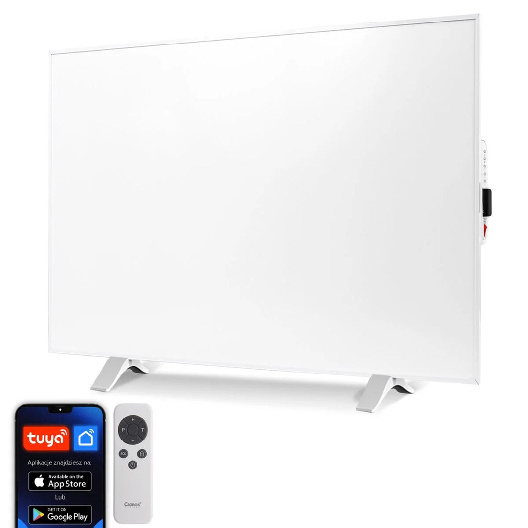 Cronos infrared heater, 500W, white, allergy-friendly, ultra-thin, matte surface, heats an area up to 14m2, Synthelith PRO CRP-500TWP White