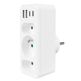 Current socket x3 + 4xUSB Maclean, splitter with 3 sockets, 2xUSB A, 2xUSB C PD 20W, 1x16A + 2x6A, MCE248 F/W, 2 pieces