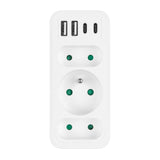 Current socket x3 + 4xUSB Maclean, splitter with 3 sockets, 2xUSB A, 2xUSB C PD 20W, 1x16A + 2x6A, MCE248 F/W, 2 pieces