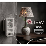 Current socket x3 + 4xUSB Maclean, splitter with 3 sockets, 2xUSB A, 2xUSB C PD 20W, 1x16A + 2x6A, MCE248 F/W, 2 pieces