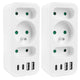 Current socket x3 + 4xUSB Maclean, splitter with 3 sockets, 2xUSB A, 2xUSB C PD 20W, 1x16A + 2x6A, MCE248 F/W, 2 pieces