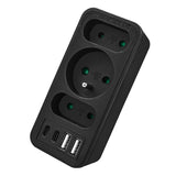 Current socket x3 + 4xUSB Maclean, splitter with 3 sockets, 2xUSB A, 2xUSB C PD 20W, 1x16A + 2x6A, MCE248 F/B, 3 pieces