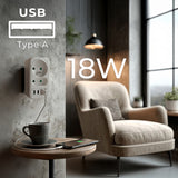 Current socket x2 + 4xUSB Maclean, splitter with 2 sockets, 2xUSB A, 2xUSB C PD 20W, 1x16A + 1x6A, MCE249 F/W, 3 pieces