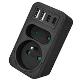 Current socket x2 + 4xUSB Maclean, splitter with 2 sockets, 2xUSB A, 2xUSB C PD 20W, 1x16A + 1x6A, MCE249 F/B, 2 pieces