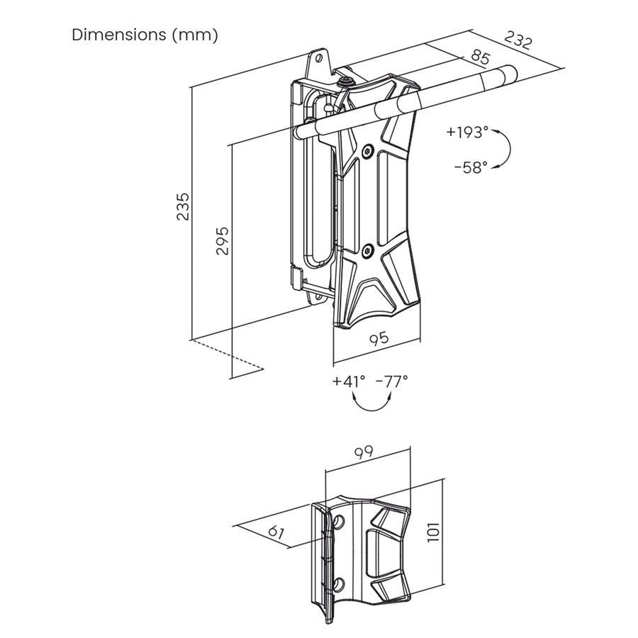 Maclean Wall-Mounted Bike Rack / Hanger, max. load 35 kg, adjustable tilt angle, steel, MC-171