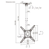 Maclean Ceiling Mount for TV, max. load 35 kg, 23–55", max. VESA 400x400, MC-174