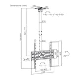 Maclean Ceiling Mount for TV, max. load 50 kg, 37–75", max. VESA 400x400, MC-175
