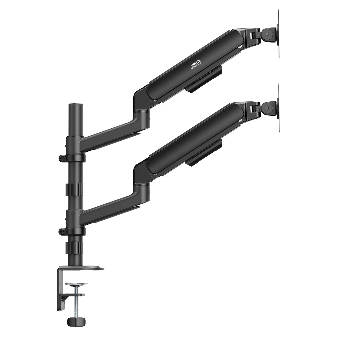 Ergo Office Mount / Holder for 2 Monitors, Gas Spring, 17"-32", 1-10 kg, Matte Black, ER-692 B