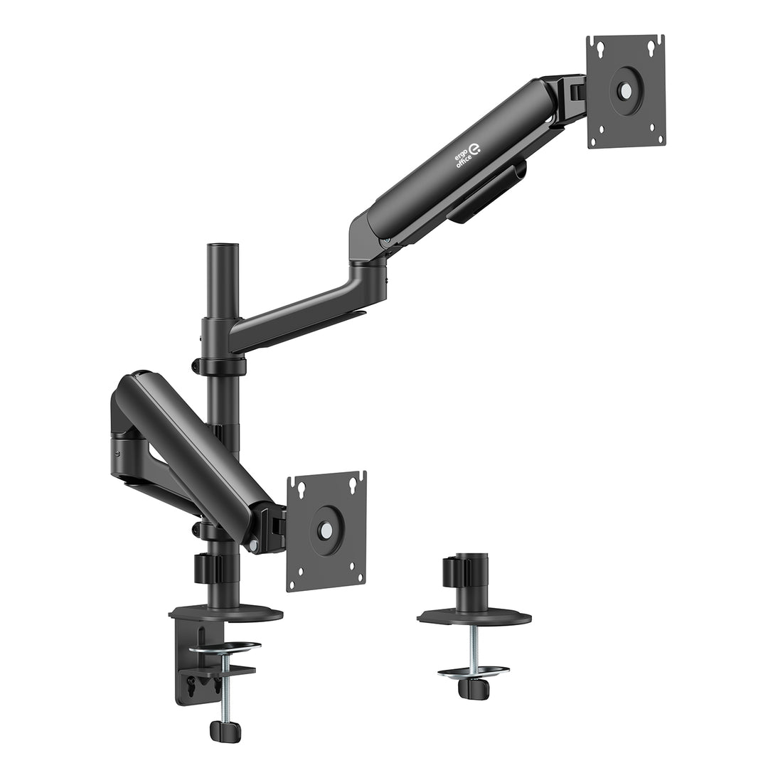 Ergo Office Mount / Holder for 2 Monitors, Gas Spring, 17"-32", 1-10 kg, Matte Black, ER-692 B