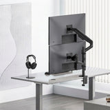 Ergo Office Mount / Holder for 2 Monitors, Gas Spring, 17"-32", 1-10 kg, Matte Black, ER-692 B