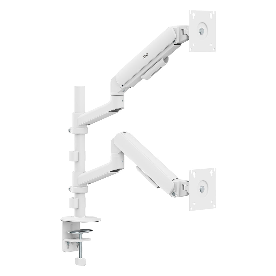 Ergo Office Mount/Hanger for 2 Monitors, Gas Spring, 17"-32", 1-10 kg, Matte White, ER-692 W