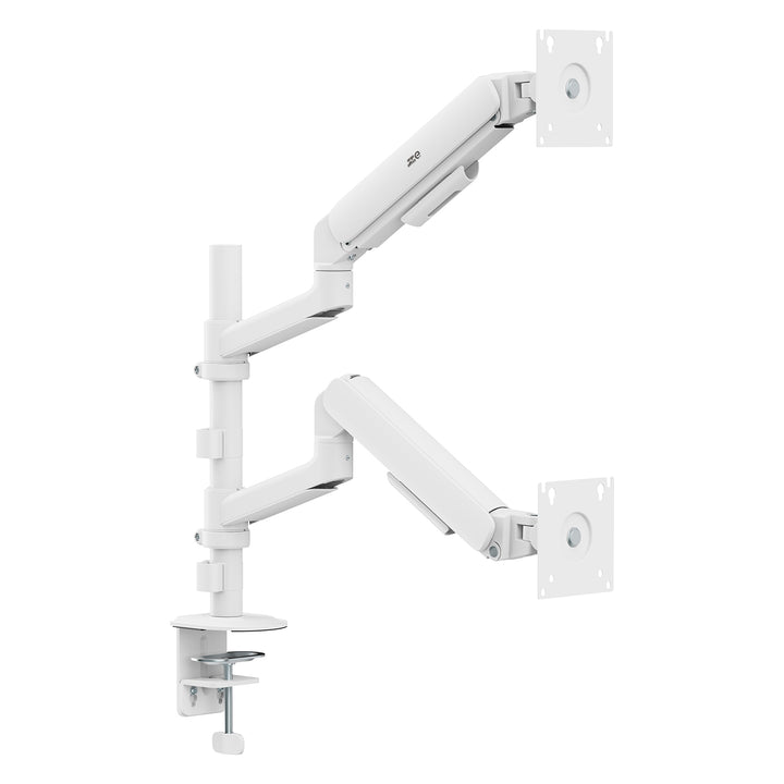 Ergo Office Mount/Hanger for 2 Monitors, Gas Spring, 17"-32", 1-10 kg, Matte White, ER-692 W
