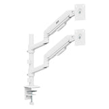 Ergo Office Mount/Hanger for 2 Monitors, Gas Spring, 17"-32", 1-10 kg, Matte White, ER-692 W