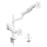 Ergo Office Mount/Hanger for 2 Monitors, Gas Spring, 17"-32", 1-10 kg, Matte White, ER-692 W