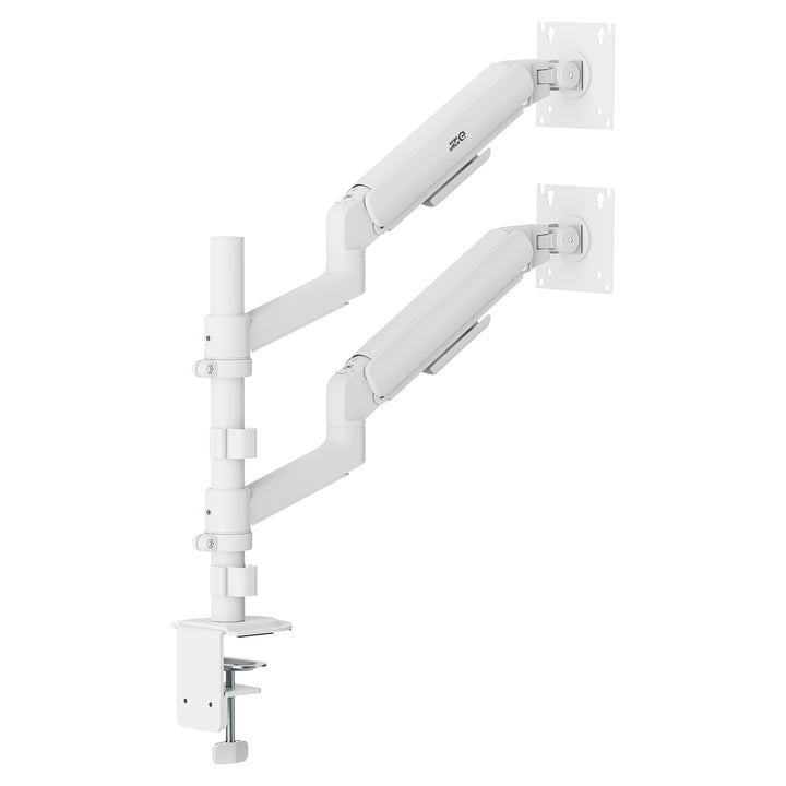 Ergo Office Mount/Hanger for 2 Monitors, Gas Spring, 17"-32", 1-10 kg, Matte White, ER-692 W