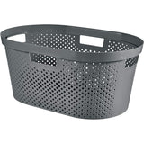 Curver Infinity Recycled mangle / laundry basket, Capacity 40L, Dark Grey, 100% recycled, 245675 + Curver Infinity Recycled 60L laundry basket
