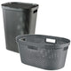 Curver Infinity Recycled mangle / laundry basket, Capacity 40L, Dark Grey, 100% recycled, 245675 + Curver Infinity Recycled 60L laundry basket