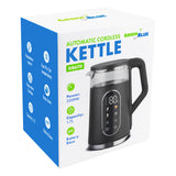 GreenBlue Cordless Electric Kettle, 1.7 L capacity, glass water tank, easy-to-read display, temperature selection, 2200 W, GB670 B