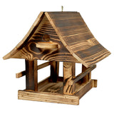 Woodok bird feeder, wooden, tan, hanging hook + bird seed 1kg.