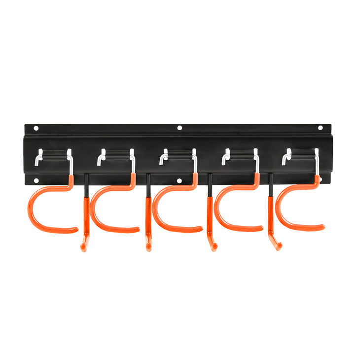 Maclean Wall-Mounted Garden Tool Organizer, steel, with hooks, max. load 30 kg, width 40 cm, MC-193