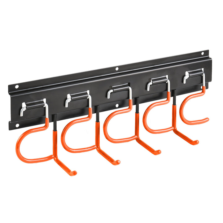 Maclean Wall-Mounted Garden Tool Organizer, steel, with hooks, max. load 30 kg, width 40 cm, MC-193