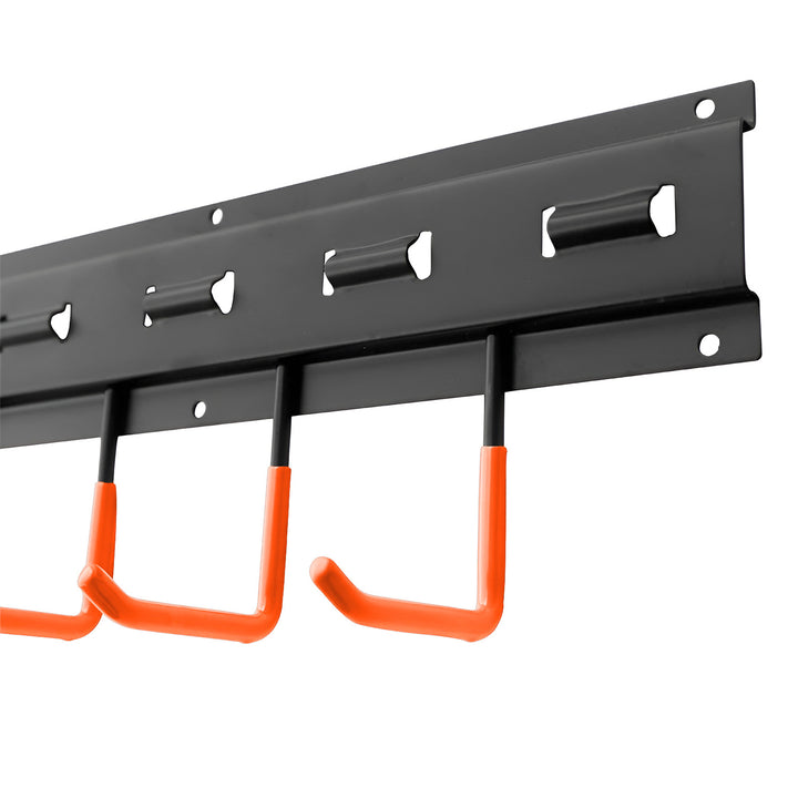 Maclean Wall-Mounted Garden Tool Organizer, steel, with hooks, max. load 30 kg, width 40 cm, MC-193
