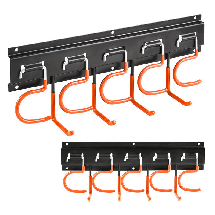 Maclean Wall-Mounted Garden Tool Organizer, steel, with hooks, max. load 30 kg, width 40 cm, MC-193