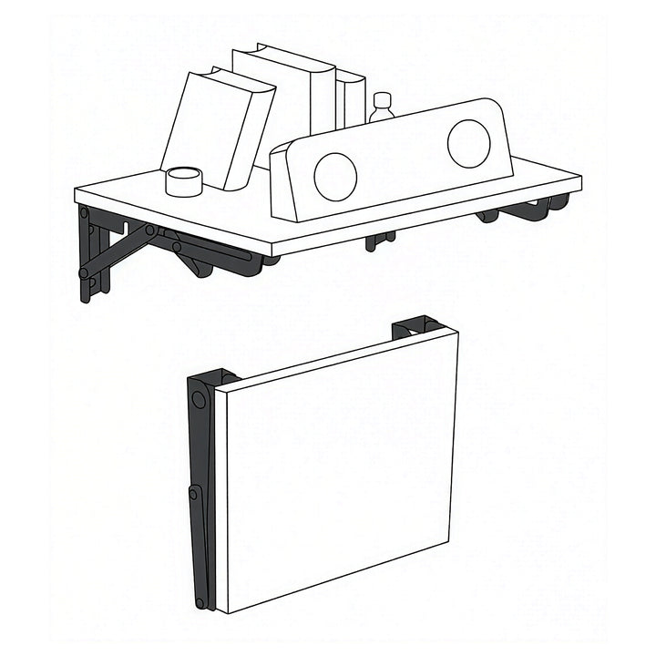 Maclean Folding Wall Shelf Bracket, min. 250 mm, max. 500 mm, max. 50 kg, 2 pieces, MC-194