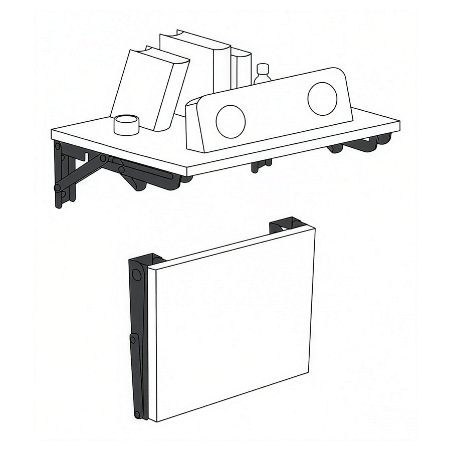 Maclean Folding Wall Shelf Bracket, min. 300 mm, max. 600 mm, max. 50 kg, 2 pieces, MC-195