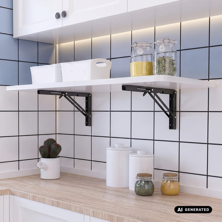 Maclean Folding Wall Shelf Bracket, min. 300 mm, max. 600 mm, max. 50 kg, 2 pieces, MC-195