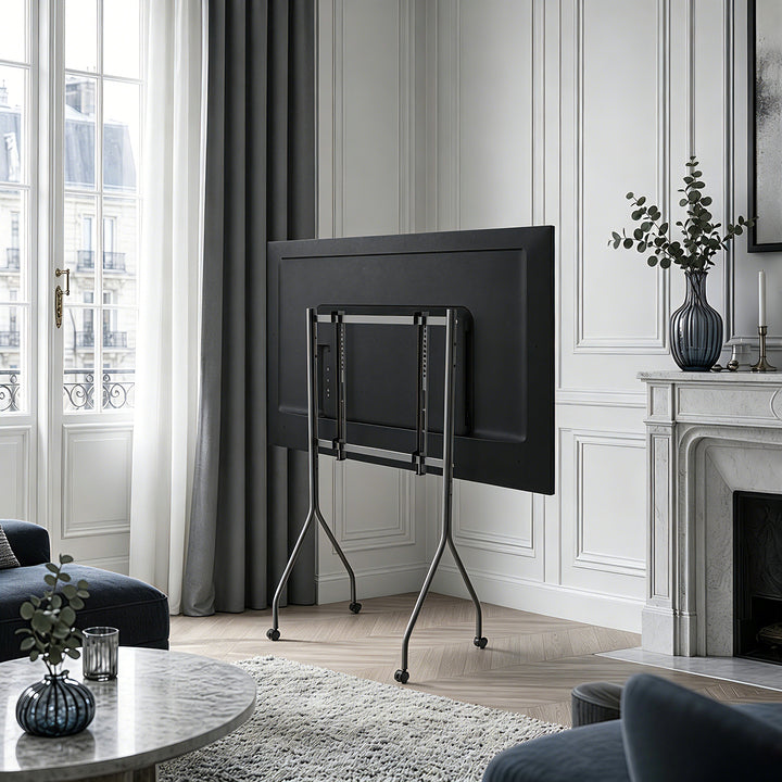 Maclean TV Stand / Cart, on wheels, 37–80", max. load 50 kg, max. VESA 600x400, black, MC-180 B
