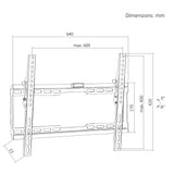 Maclean TV Mount / Bracket, max VESA 600x400, 37-86", up to 45 kg, black, tilt adjustment 0°–8°, MC-188