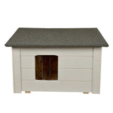 Kennel for dog, cat Woodok, insulated, spruce wood, light ash color + bed