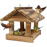 Woodok bird feeder, spruce wood, fired, strong hooks + bird seed 1kg.
