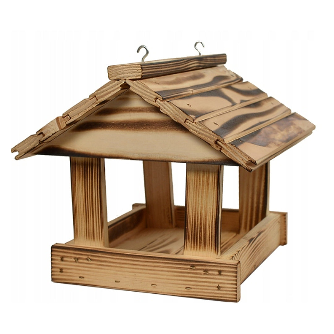 Woodok bird feeder, spruce wood, fired, strong hooks + bird seed 1kg.