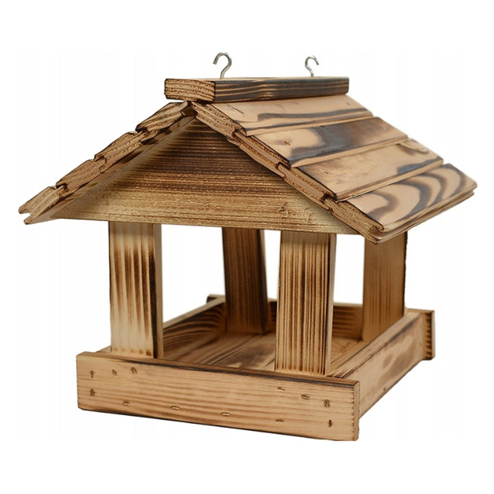 Woodok bird feeder, spruce wood, fired, strong hooks + bird seed 1kg.