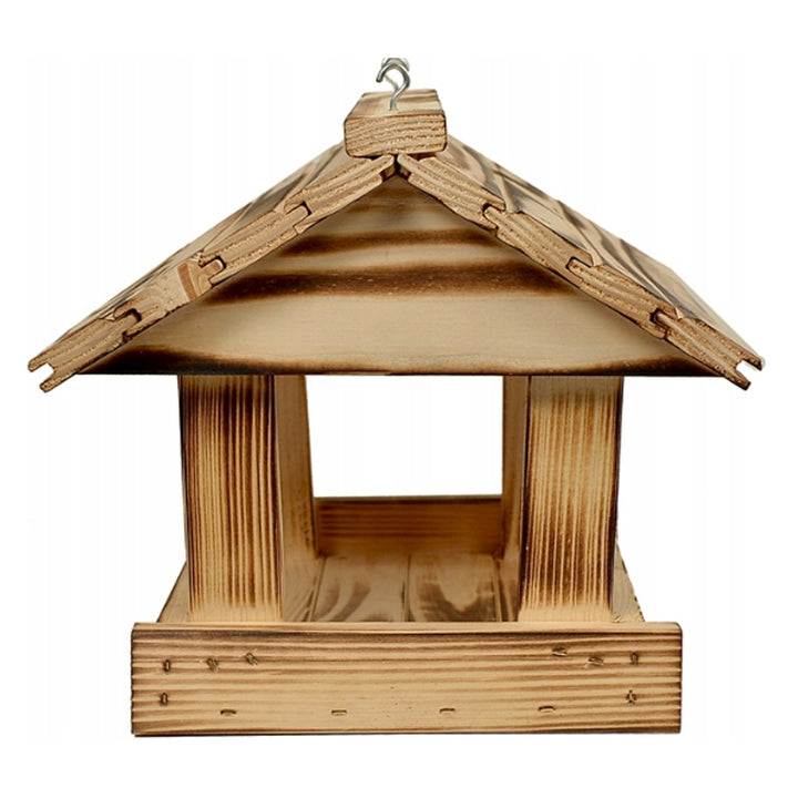 Woodok bird feeder, spruce wood, fired, strong hooks + bird seed 1kg.
