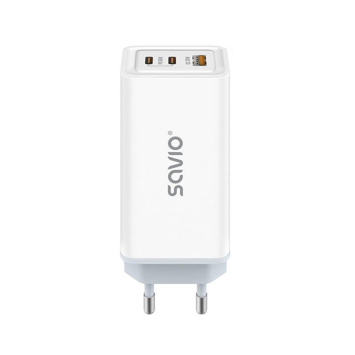 Savio Power Charger, 1x USB-A, 2x USB-C, GaN, 65W, white, SAVLA-07