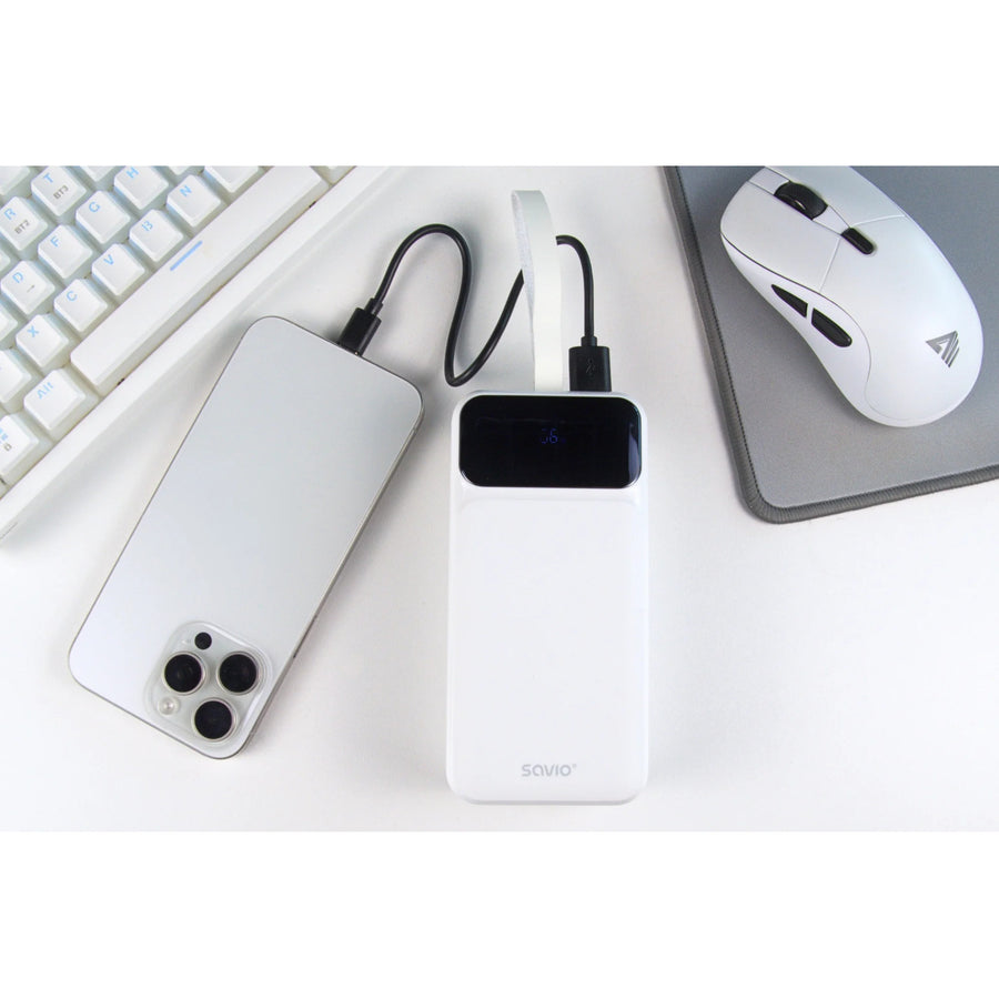Powerbank SAVIO, 2 porty USB, 1 port USB-C, Quick Charge, Power Delivery, SAVBA-11
